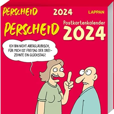 Abbildung von Perscheid Postkartenkalender 2024: Wochenkalender mit Cartoons zum Aufhängen, Hinstellen oder Verschicken Tischkalender 53 ... von Martin (Perscheids Abgründe)