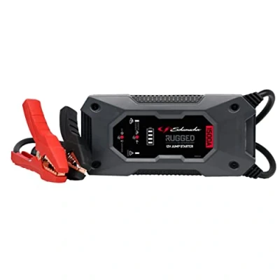 Abbildung von Schumacher Rugged SBX 462 Starthilfe mit Powerbank Lithium Ionen Batterie 1500A 12V Booster für Kfz bis 7L Benzin, 5L Diesel Taschenlampe USB 2,4A Ausgang, 2,0A Eingang IP64 Wasserfest