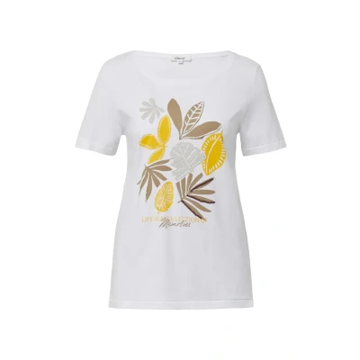 Abbildung von s.Oliver MIT Artwork Tshirt print, Damen, Größe: 44, Weiß