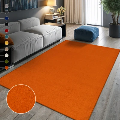 Abbildung von SANAT Kurzflor Teppich Wohnzimmer Uni Modern Teppiche fürs Schlafzimmer, Arbeitszimmer, Büro, Flur, Kinderzimmer und Küche Beige, 140 x 200 cm