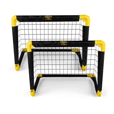 Abbildung von Umbro Fußballtor 50 x 44 cm Fußballtore Set von 2 Faltbares Fussballtor Fussballtore für Garten Kinder Fussball Trainingszubehör Innen und Außen Metall Schwarz/Gelb