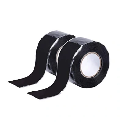 Abbildung von MengH SHOP Selbstverschweißendes Silikonband Wasserdicht Silikon Tape Reparaturband Selbstklebendes Abdichtband Ideal für Schlauchreparatur, Kabelreparatur, Rohrreparatur 2 Rollen (Schwarz)