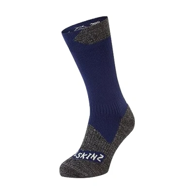 Abbildung von SEALSKINZ Raynham Allwetter Socken, wasserdicht, halbhoch, blau graumeliert, Größe M