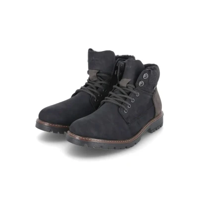 Abbildung von Rieker Herren Schnürstiefeletten F3611, Männer Stiefeletten, wasserabweisend, riekerTEX,uebergangsschuhe,schwarz (00),43 EU / 9 UK