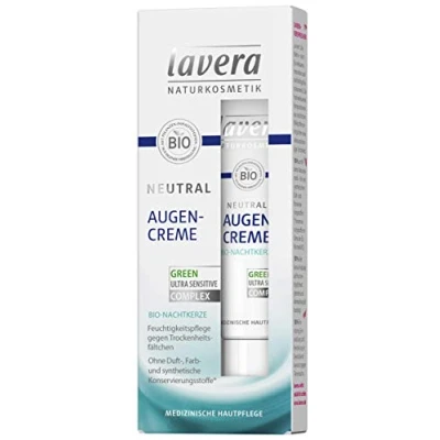 Abbildung von lavera Neutral Augencreme ∙ Bio Nachtkerze Intensive Feuchtigkeit Sensible Augenpartie Neurodermitis Medizinische Hautpflege vegan Pflanzenwirkstoffe Naturkosmetik Augenpflege 15ml