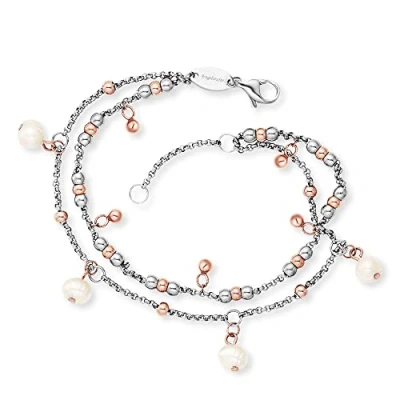 Abbildung von Engelsrufer Damen Armband Boho Perlen Edelstahl bicolor besetzt mit Kugeln und Süßwasserperlen Karabinerverschluss in zwei Längen verstellbar nickelfrei