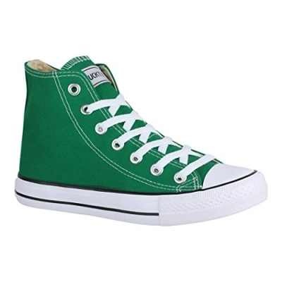 Abbildung von Elara Unisex Sneaker Sportschuhe High Top Turnschuh Chunkyrayan 014 A CA014 Green 37