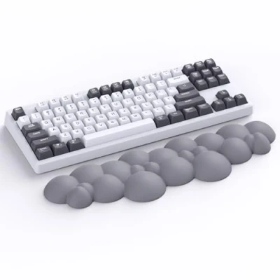 Abbildung von Attack Shark Grau Cloud Weiche, bequeme Tastatur Handballenauflage, rutschfeste, ergonomische Wrist, Schreibtisch mechanische TKL/Gaming in voller Größe, 15,2 x 4,4 1,2 Zoll Wrist