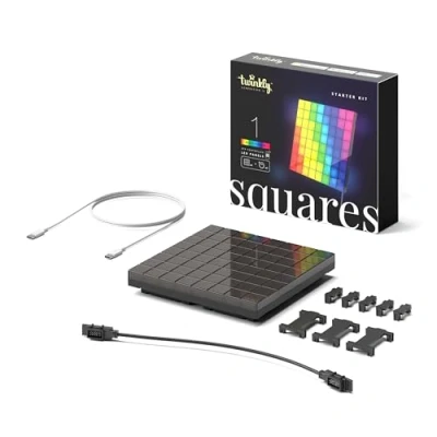 Abbildung von Twinkly Squares Master Paneel, RGB LED Inklusive 1 Hauptpanel und USB C Netzteil, Kompatibel mit HomeKit, Alexa Google Home, Gaming Streaming Lichter, 16M+ Farben