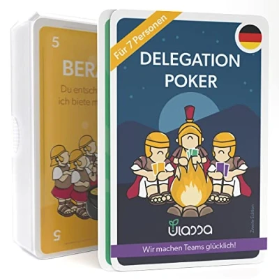 Abbildung von Delegation Poker Karten Set 3 7 Personen Für Agile Unternehmen zur effektiven von Verantwortlichkeiten im Team Management 3.0 DEUTSCHE Version