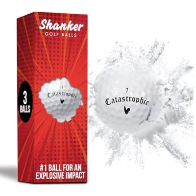 Abbildung von Shanker Golf Scherz Golfbälle, die beim Aufprall zerfallen Lustiges Scherzgeschenk für Golfer (3er Pack, Neuheit)