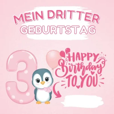 Abbildung von Mein Dritter Geburtstag: Geburtstagsgeschenk für 3 jährige Mädchen Malbuch mit 40 einfachen Motiven zum Kritzeln und Ausmalen