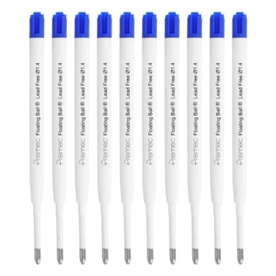 Abbildung von Westcott Kugelschreiber Minen Blau 10 Stück G2 Kugelschreiberminen XB 1,4 mm im 10er Nachfüllpack kompatibel mit ISO Standard dokumentenechte blaue Tinte E 733492 00
