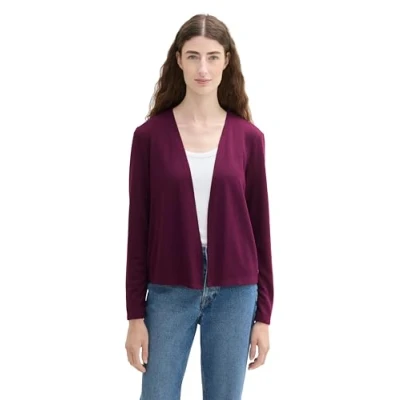 Abbildung von TOM Tailor Basic Strickjacke, Damen, Größe: Small, Blackberry