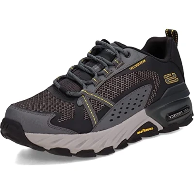 Abbildung von Skechers Herren MAX Protect Oxford, Black Leather/Synthetic/Mesh/Charcoal Trim, 39.5 EU