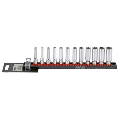 Abbildung von SONIC 101204 Steckschlüsseleinsatz Set 12 Sechskant Chrom Vanadium Stahl, Aluminium 1/4 Vierkant