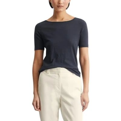 Abbildung von Marc O&#039;Polo Short Sleeve BOAT NECK Tshirt basic, Damen, Größe: XXL, Manic midnight
