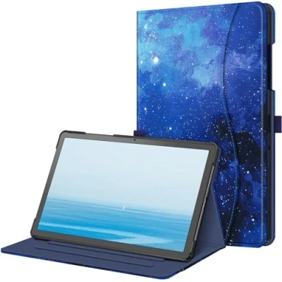 Abbildung von Fintie Hülle für Samsung Galaxy Tab A9 Plus 11 Zoll 2023, Multi Winkel Folio Schutzhülle Dokumentenfach und Auto Schlaf/Wach Funktion Tablet A9+ SM X210/X216/X218, Sternenhimmel