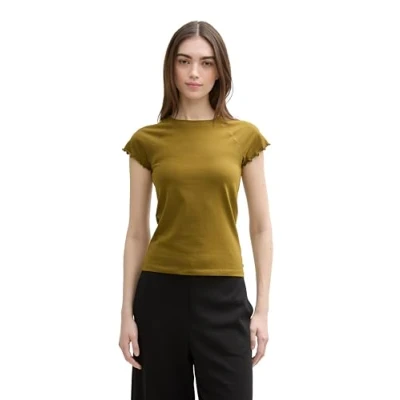 Abbildung von TOM Tailor Denim Raglan Tshirt basic, Damen, Größe: Small, Warm moss green