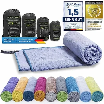 Abbildung von LightDry® Original Mikrofaser Sporthandtuch Backpack Reise Handtuch Sport &amp; Fitness Badehandtuch saugfähig, leicht antibakteriell und extrem schnell trocknend