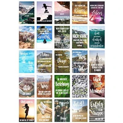 Abbildung von Edition Seidel Set 25 Postkarten Leben &amp; Momente mit Sprüchen Karten Spruch Geschenk Dekoidee, Liebe, Freundschaft, Leben, Motivation, Geburtstagskarten Bild Bilder lustig Postkarte Karte