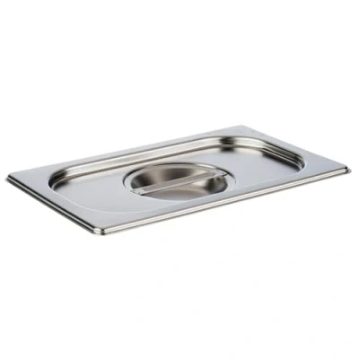 Abbildung von APS 81495 GN 1/4 Deckel ohne Löffelaussparung, rostfreier Edelstahl, Abmessungen 160 x 265 mm/Höhe 30 mm