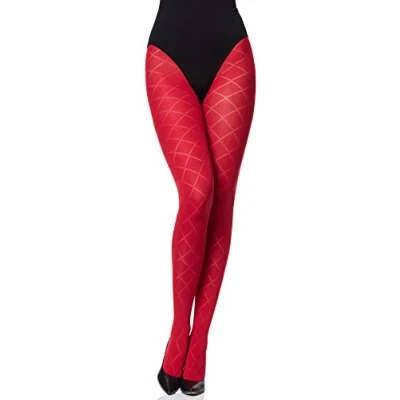 Abbildung von Merry Style Damen blickdichte Strumpfhose mit Muster MS 328 60 DEN (Rot, L (40 44))