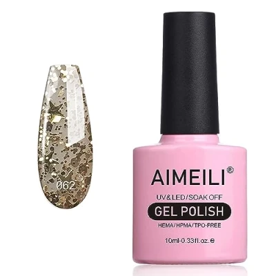 Abbildung von AIMEILI UV LED Gellack ablösbarer Glitzer Gel Nagellack Schimmer Polish (062)