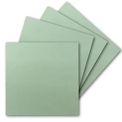 Abbildung von 50 Einzel Karten Quadratisch 15 x cm in Eukalyptus 240 g/m² blanko Bastel Karten, Postkarten, Bastelkarton Ton Papier Qualität