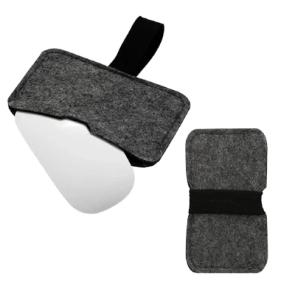 Abbildung von kwmobile Tasche kompatibel mit Apple Magic Mouse 1 / 2 Logitech Pebble Wireless Hülle Filz Cover für Computer Maus Schutzhülle PC Dunkelgrau Schwarz
