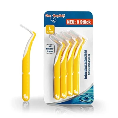 Abbildung von One Drop Only® 8er Blister Interdentalbürsten 0,7mm (Größe L) / Interdentalbürste für gründliche Zwischenzahnreinigung/bessere Mundhygiene durch Dentalbürsten