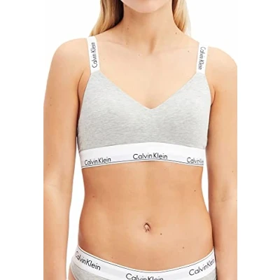 Abbildung von Calvin Klein Damen BH Bralette Light Lined Vorgeformt, Grau (Grey Heather), S