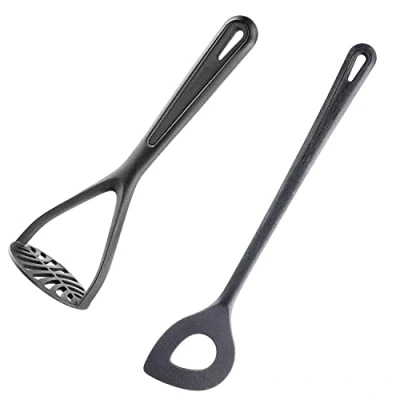 Abbildung von Westmark Kartoffelstampfer + Spitzloch Löffel, Kunststoff, Gentle, Schwarz, 286322E6