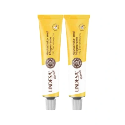 Abbildung von Lindesa Pflegecreme mit Bienenwachs Handcreme, Hautschutzcreme, Handpflege Metall Tube ( 2 x 50ml )