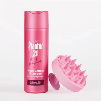 Abbildung von Plantur 21#langehaare Nutri Coffein Shampoo 200 ml + Kopfhaut Massagebürste Stärkt die Haarwurzel Entspannt Befreit von Schuppen und Schmutz