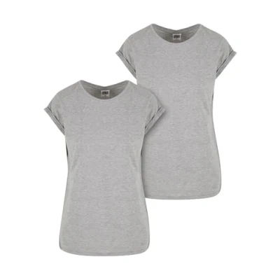 Abbildung von Urban Classics Damen Ladies Extended Shoulder Tee 2 pack T Shirt, Grau, XL EU