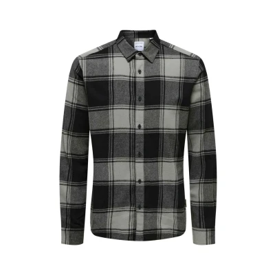 Abbildung von Only &amp; Sons Gudmund Checked NOOS Hemd, Herren, Größe: Medium, Grau