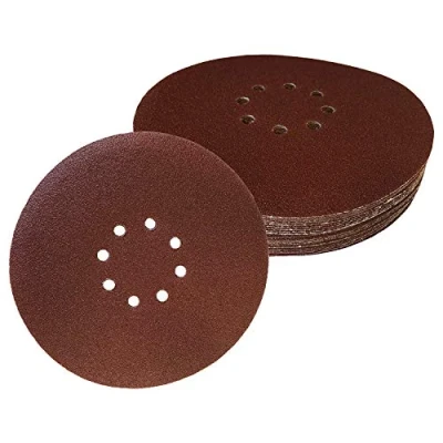 Abbildung von Profi Schleifscheiben │ 30 Stück 8 Loch Ø 225 mm je 5 x Korn 40/60/80/120/180/240 selbsthaftend für Langhalsschleifer Schleifblätter Schleifpapier Schleifpads by FD Workstuff