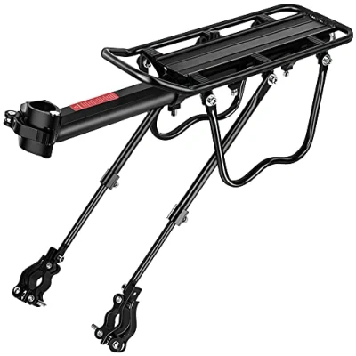 Abbildung von SPGOOD Fahrrad Gepäcktrager Set [24 29 Zoll ] Einstellbare Universal Aluminiumlegierung Mountainbike mit Reflektor, Schnellverschluss und Montage