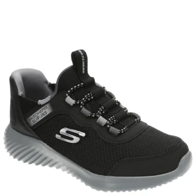 Abbildung von Skechers Bounder Brisk Burst Sneaker, Black Synthetic/Textile/Charcoal Trim, 28.5 EU