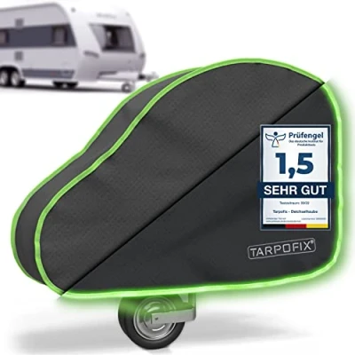 Abbildung von Tarpofix® Deichselabdeckung Wohnwagen Abdeckung Anhängerkupplung mit Doppel Klickverschluss Deichselhaube Anhänger Wasserdicht Universal Anhängerdeichsel Deichselschutzhaube PKW