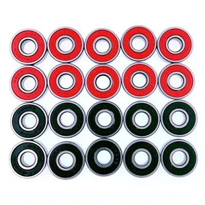 Abbildung von JZK 20 x Wasserdicht kugellager 608 RS Skateboard ABEC 9 für Longboard Rollschuhen Roller Inline Skates, Rot und Schwarz