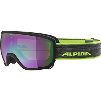 Abbildung von ALPINA SCARABEO Q LITE Verspiegelte, Kontrastverstärkende OTG Skibrille Mit 100% UV Schutz Für Erwachsene, black matt, One Size
