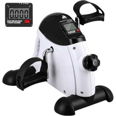 Abbildung von EVOLAND Heimtrainer Mini Fitnessbike, Arm und Beintrainer Pedaltrainer mit LCD Display, Hometrainer Fitnessgerät für Zuhause Büro Weiß