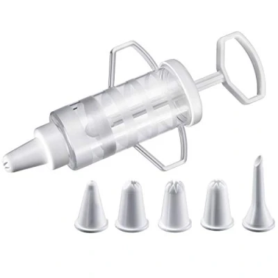 Abbildung von Westmark Garnierspritze, Mit 5 Tüllen, Füllmenge: 100 ml, Kunststoff, Transparent/Weiß, 30772270
