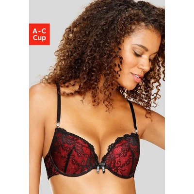 Abbildung von Jette Pushup BH, Damen, Größe: 75C, Dark red/black