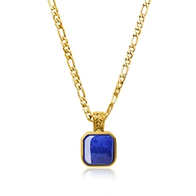 Abbildung von COAI Unisex Surferkette Figarokette mit Lapislazuli Anhänger Quadrat 45cm