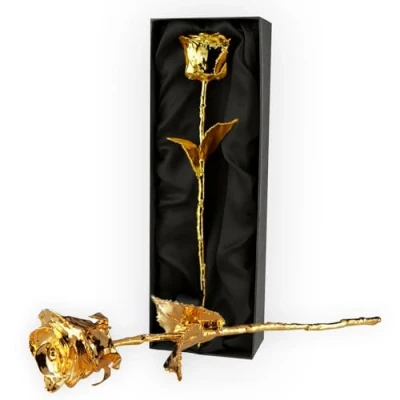 Abbildung von mikamax Goldene Rose 24 Karat Echtheitszertifikat Luxuriöse Box Eingetaucht in Gold 30 cm