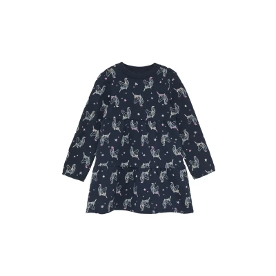 Abbildung von s.Oliver Weiches MIT Alloverprint Freizeitkleid für Kinder, Größe: 110, Navy