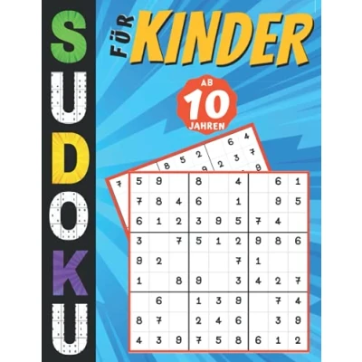 Abbildung von sudoku für kinder ab 10 jahren: 200 Sudokus Rätsel drei Ebenen mit lösung, Gezielt Merkfähigkeit und logisches Denken verbessern, konzentrationsspiele kinder, Geschenk Mädchen Jungen
